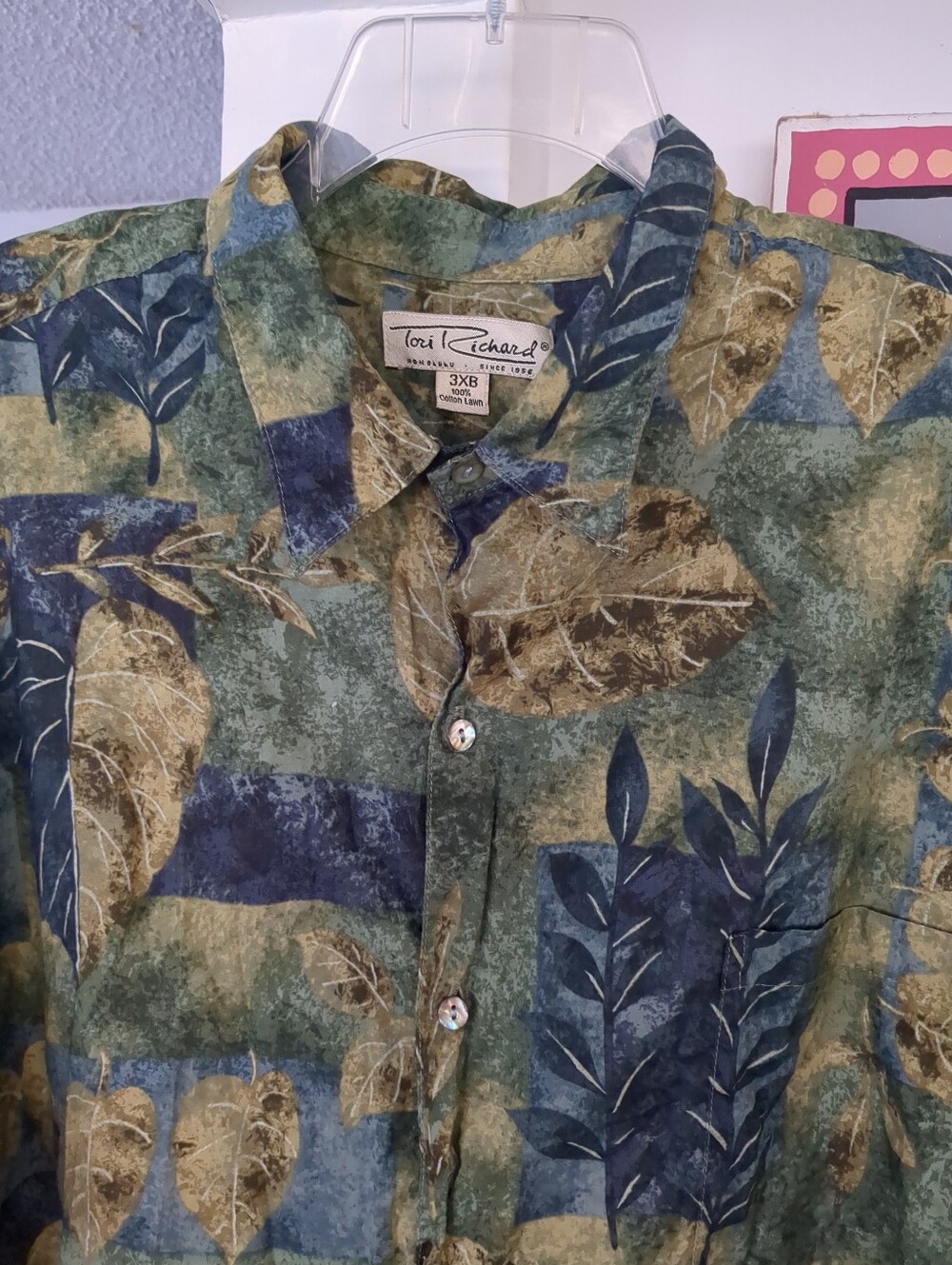 TORI RICHARD Hawaiian Shirt 3XB Multicolor Floral Print Cotton Lawn Mens 3XL Big